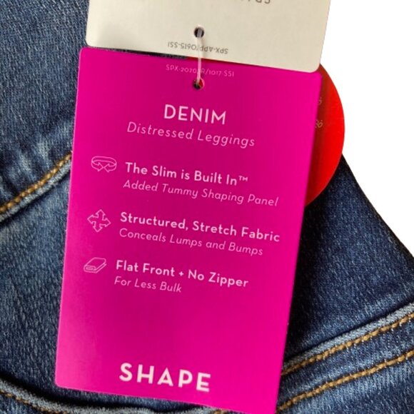 Spanx Distressed Denim Legging Pull On Jeans Small S Medium Wash 20203R - Picture 5 of 8